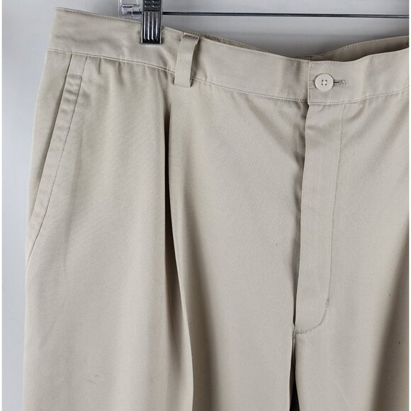 Nike Golf Pants Mens 40x30 Fit Dry 198586-261 Beige Pleated Front Cuffed - Picture 3 of 11